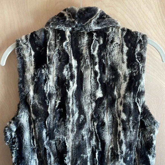 VINE STREET “Melange” Faux Fur Brown Cream Black Vest Sz: M - Picture 5 of 14